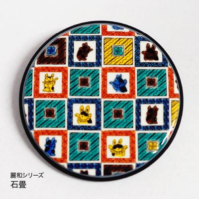 □ 希少 □ 九谷焼 壽峰窯 祝い膳 吉祥鶴松絵巻 円満 陶製丸重箱①