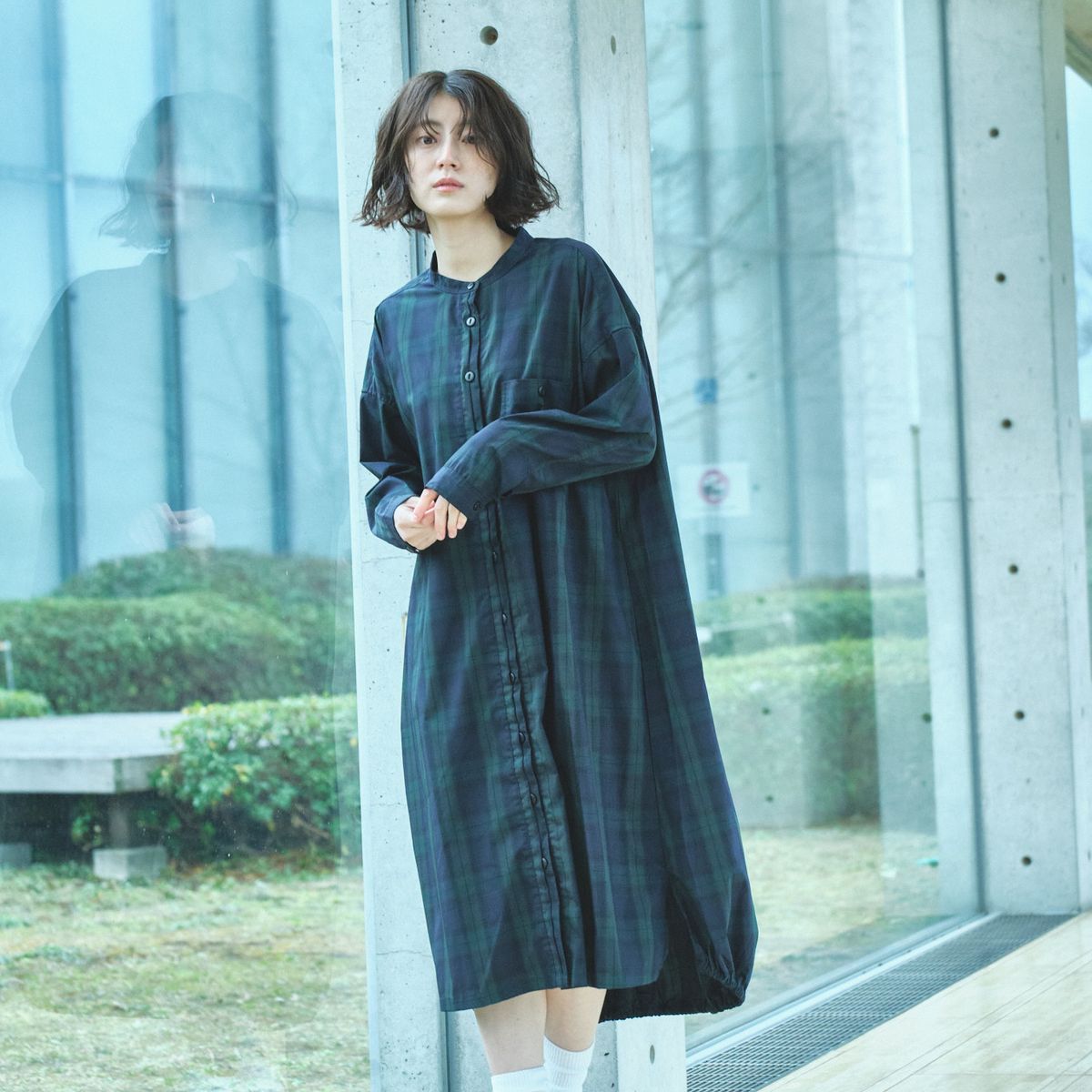 ワンピース SHIRRING COLLAR DENIM DRESS SHIRRING COLLAR DENIM DRESS ワンピース