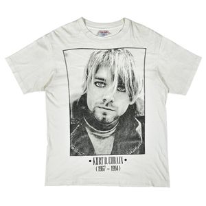 90's NIRVANAカートコバーン Kurt Cobain 追悼Tシャツ｜L若干の誤差はご了承ください