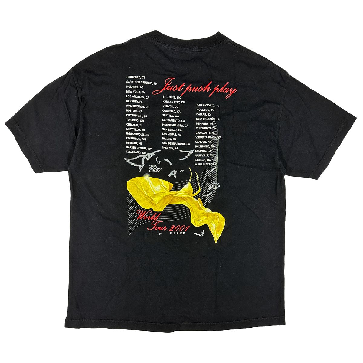 Tシャツ/カットソー(半袖/袖なし)AEROSMITH JUST PUSH PLAY TOUR 2001 